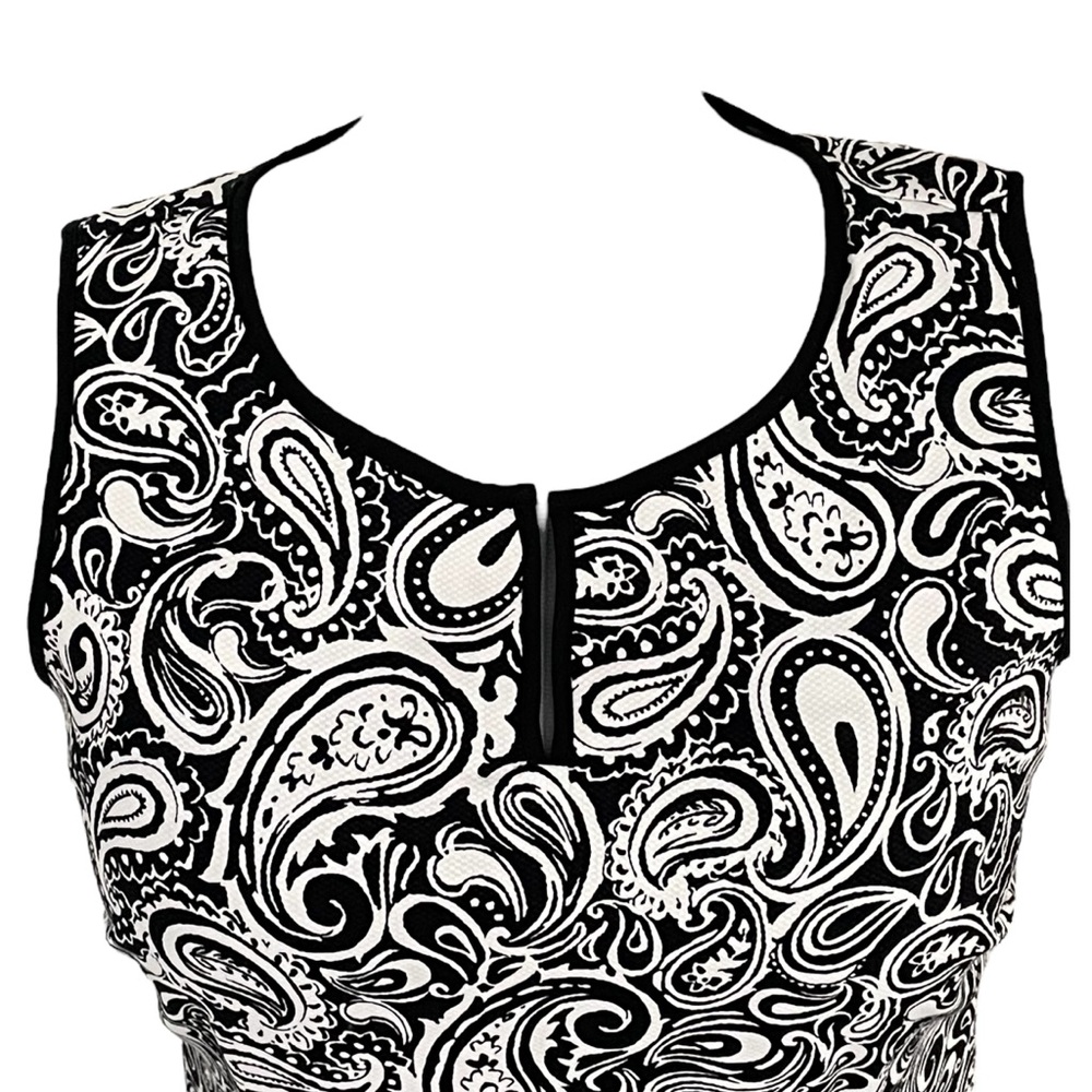Talbots Black and White Paisley Sleeveless Cotton Shift Dress Sz: 8 NWOT - Picture 7 of 11
